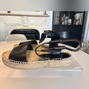 Vince black leather espadrilles- size 6